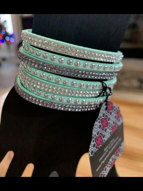 Mint Green Multi-Layer Crystal Wrap Bracelet